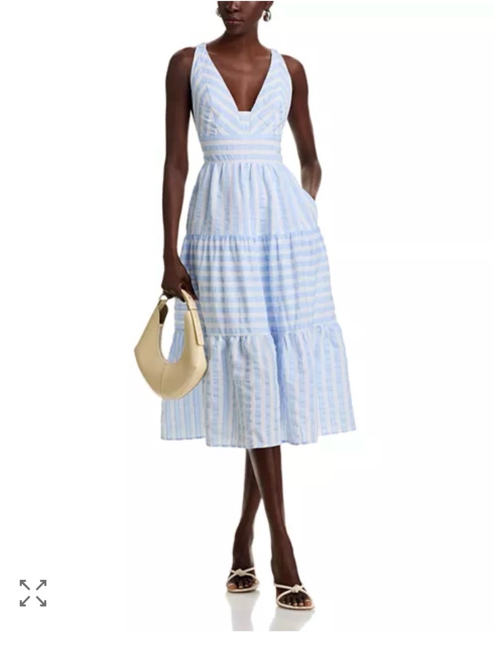 NWT AQUA STRIPED MIDI DRESS SIZE S